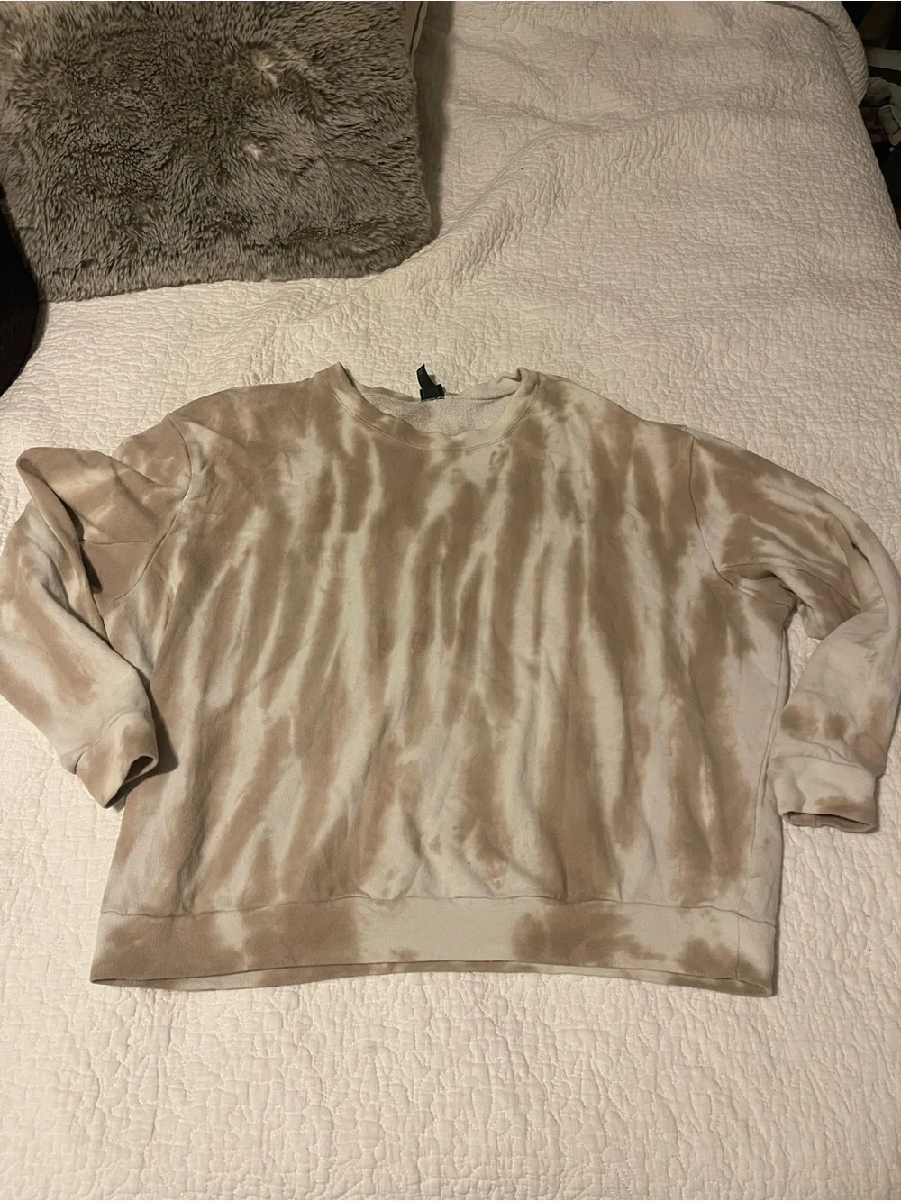 Wild Fable Brown + White Cloud Tie Dye Crewneck Sweatshirt - Picture 7 of 9